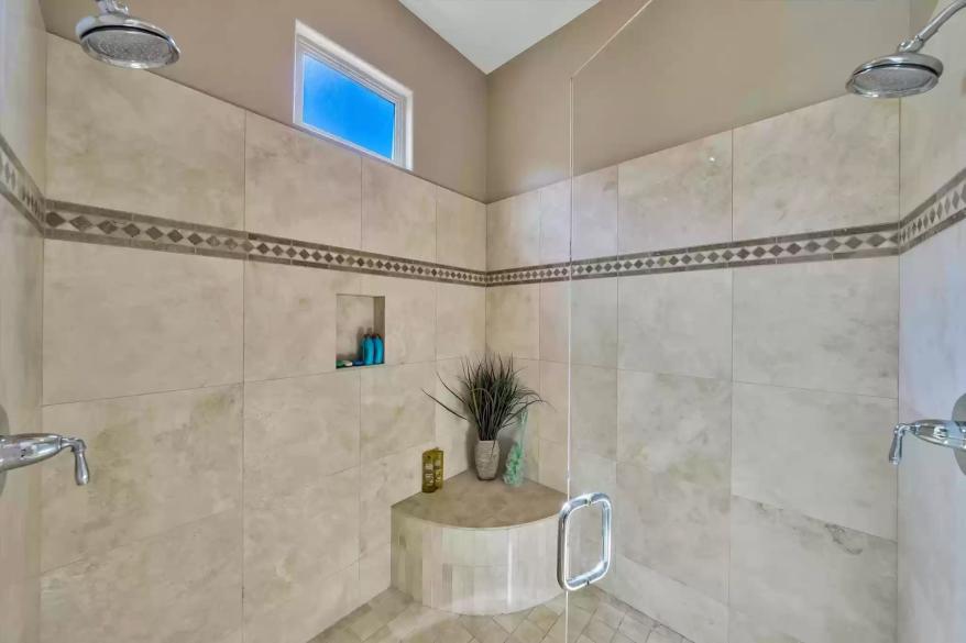 One of the home's bathrooms is pictured.