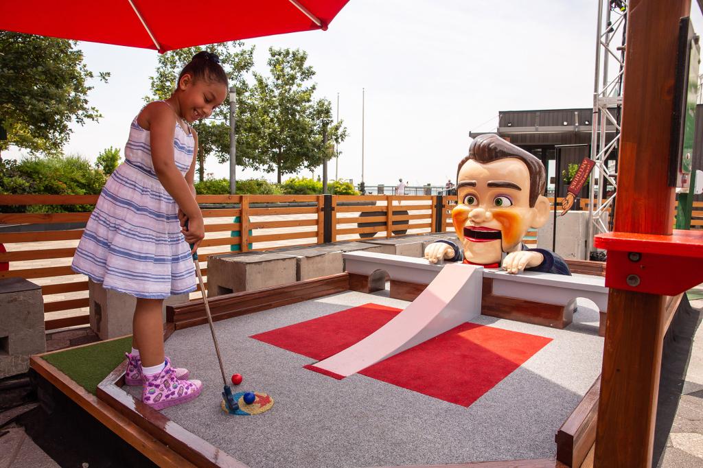 Golfers can play among life-sized animated characters from their favorite Pixar films.