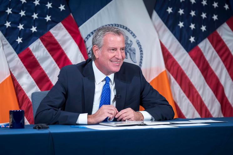 Mayor Bill de Blasio holds a media availability with Commissioner Dave Chokshi, Department of Health and Mental Hygiene and Executive Director Ted Long, NYC Test and Trace Corps and announces that the City has established the NYC Public Health Corps (PHC), a new, innovative effort to expand the public health workforce, strengthen community health infrastructure, and promote health equity for the communities hit hardest by the COVID-19 pandemic. The Health Department and NYC Health + Hospitals will lead the initiative. City Hall. Wednesday, September 29, 2021. Credit: Ed Reed/Mayoral Photography Office.