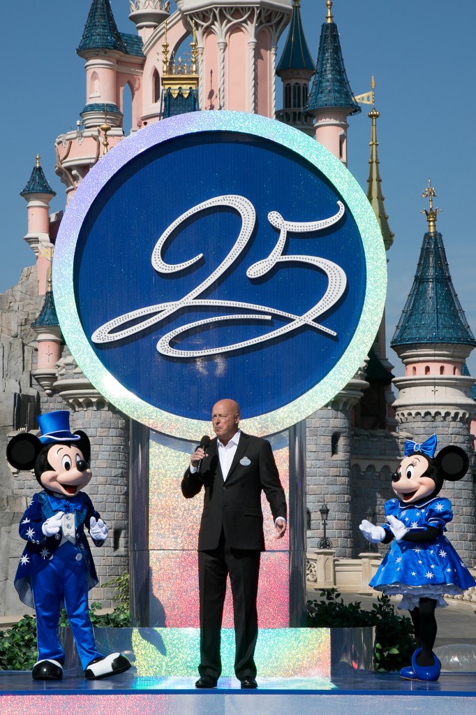 CEO Bob Chapek attends a celebration at Disney World Paris.