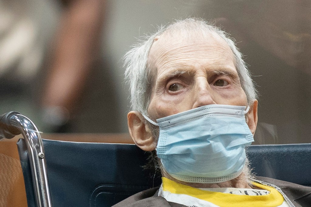 Robert Durst appears in court for his sentencing at the Inglewood Courthouse in Inglewood, California.