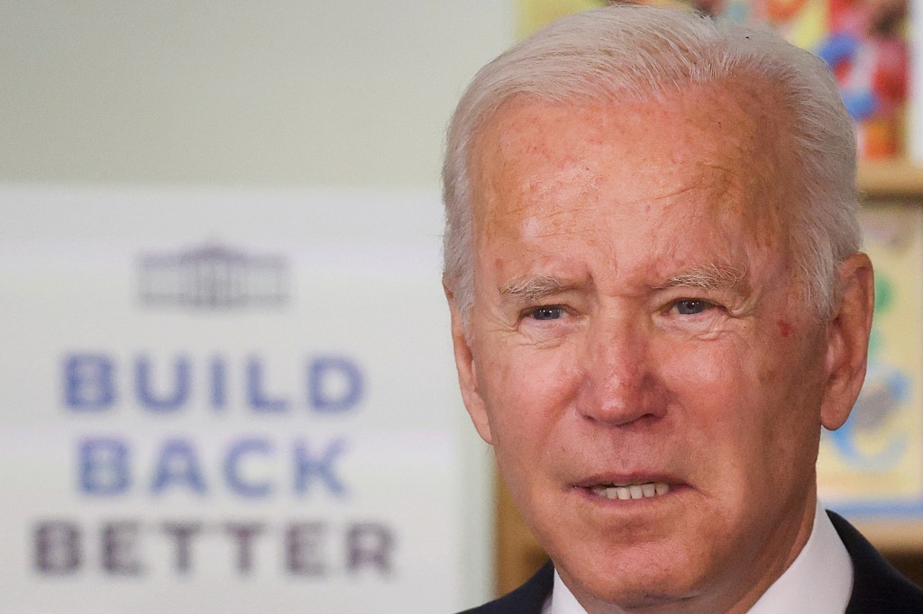 President Joe Biden delivers remarks promoting his "Build Back Better Agenda" at the Capitol Child Development Center in Hartford, Connecticut, U.S., October 15, 2021.