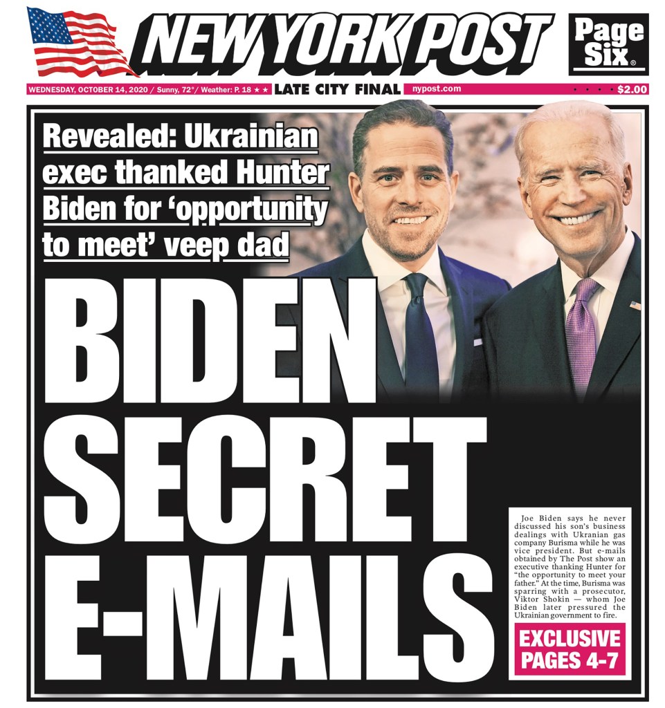 One year later, the Post's reporting on Hunter Biden's laptop has been vindicated.