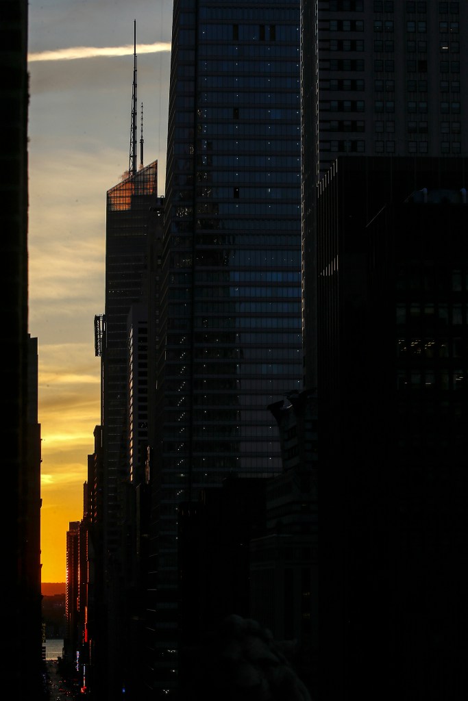 Former Conde Nast building in sunset