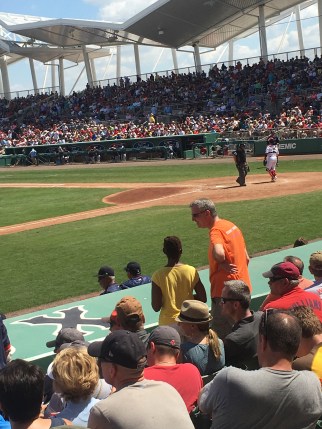 New York Mayor Bill de Blasio and Forst Lady Chirlane McCray are seen during a pre-season baseball game between the Minnesota Twins and Boston Red Sox Sunday, March 19, 2017