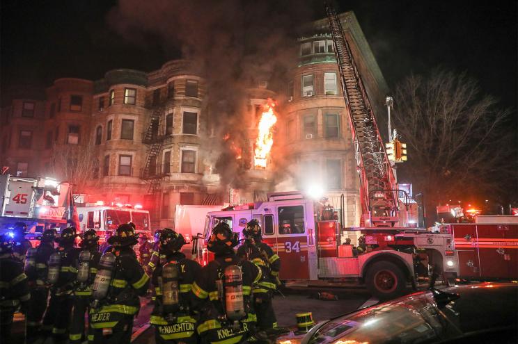 A fire struck the basement of a building where it was a movie set from Motherless Brooklyn's film director Edward Norton at 401 St. Nicholas Avenue in Hamilton Heights