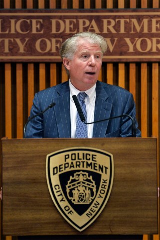 Commissioner Shea and DA Cyrus Vance announced an the indictment of a midtown doorman with gun trafficking during a press conference at One Police Plaza.