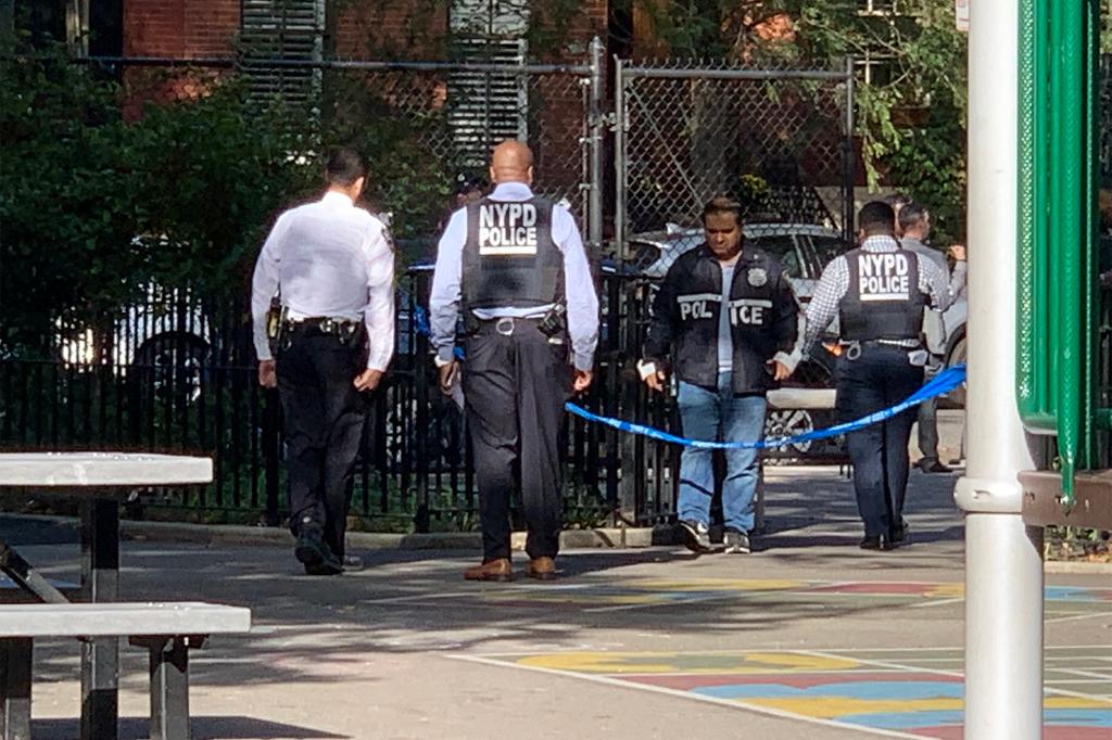 NYPD at the scene of where Sobers was shot in Brooklyn on October 1, 2021.