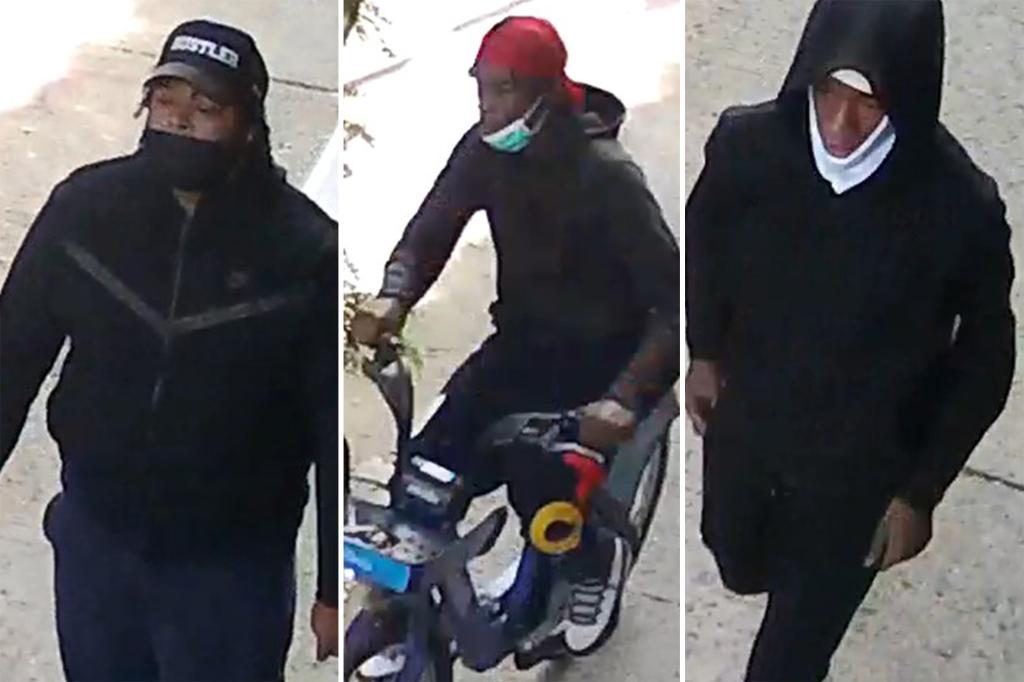 Surveillance photos of the suspects from the Sobers shooting in Brooklyn.