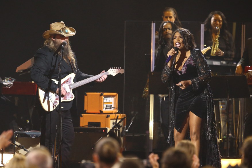 Jennifer Hudson joined Chris Stapleton for a tribute to Aretha Franklin and her career as a country artist.