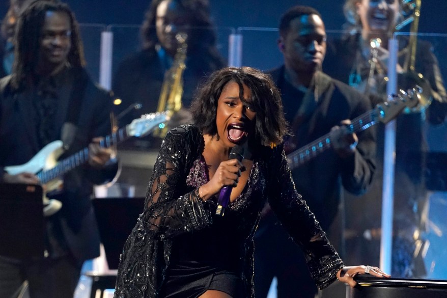 Jennifer Hudson is seen on stage at the CMA Awards on Wednesday night.