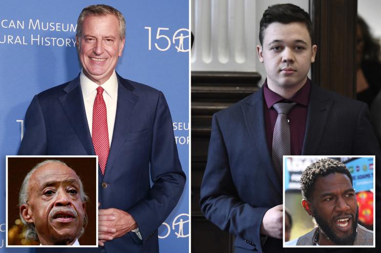 Mayor Bill de Blasio, Rev. Al Sharpton, Kyle Rittenhouse