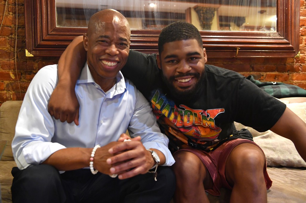 Eric Adams and his 26-year-old son, 26 year old son, Jordan Coleman.