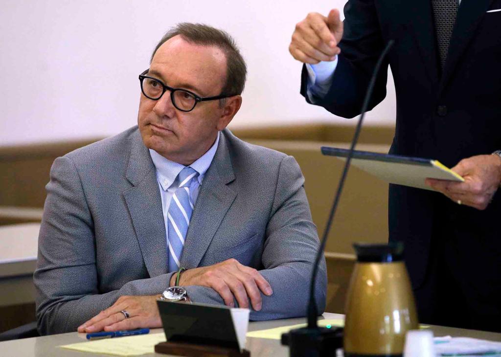 Actor Kevin Spacey attends a pretrial hearing on Monday, June 3, 2019, at district court in Nantucket, Mass