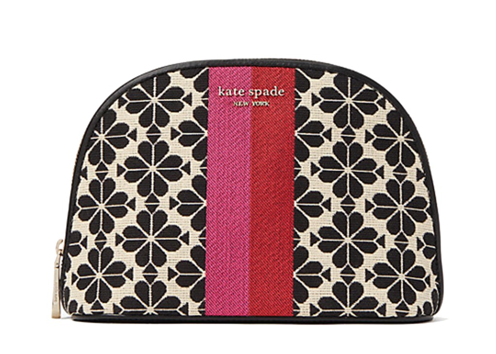 Spade Flower Jacquard Stripe Large Dome Cosmetic Case