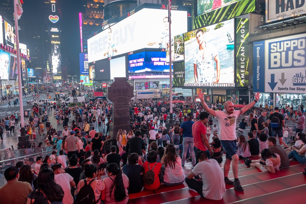 Times Square area filled with visitors