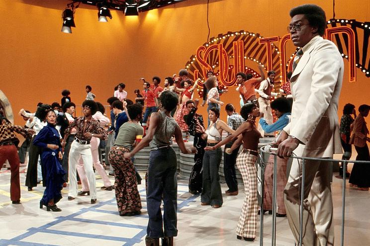 Don Cornelius on the set of "Soul Train" in the 1970s.