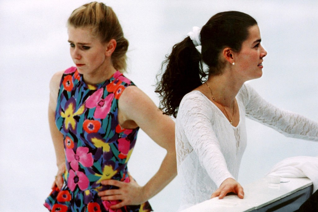 Tonya Harding (left) and Nancy Kerrigan in 1994