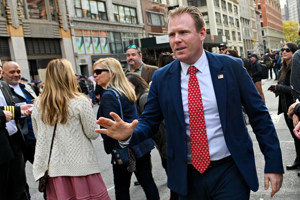 Andrew Giuliani participates in the 102nd annual Veterans Day parade on November 11, 2021 in New York City