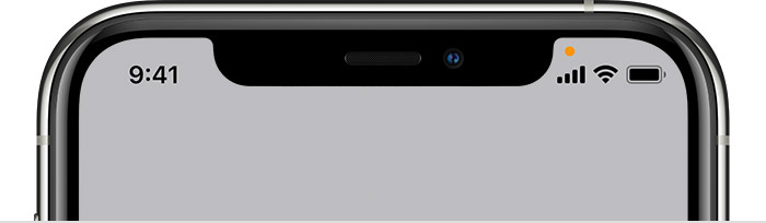 Most iPhone models come with various and different colored signals to notify the user when an application is in use.