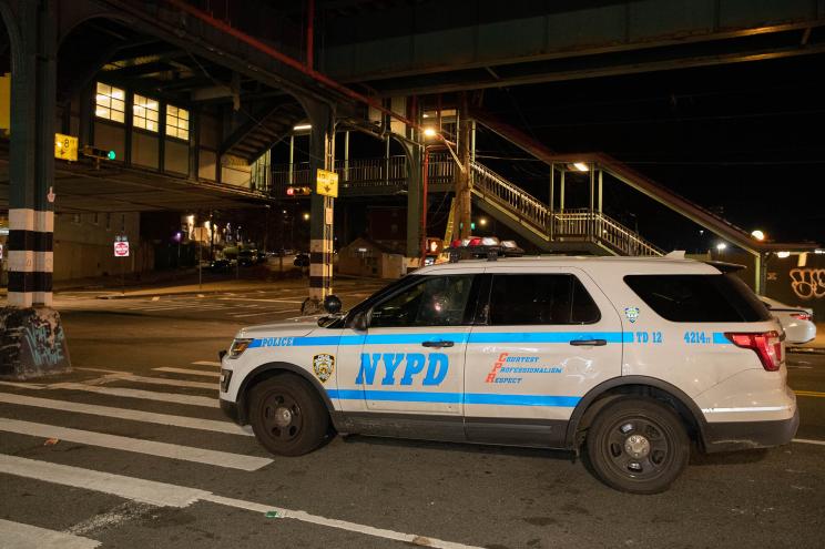 Police seen at subway station.