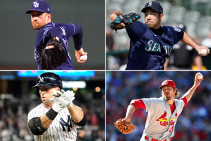 Clockwise left to right: Collin McHugh, Yusei Kikuchi, Andrew Miller and Brett Gardner