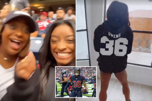 Simone Biles celebrates boyfriend Jonathan Owens and Texans' big win