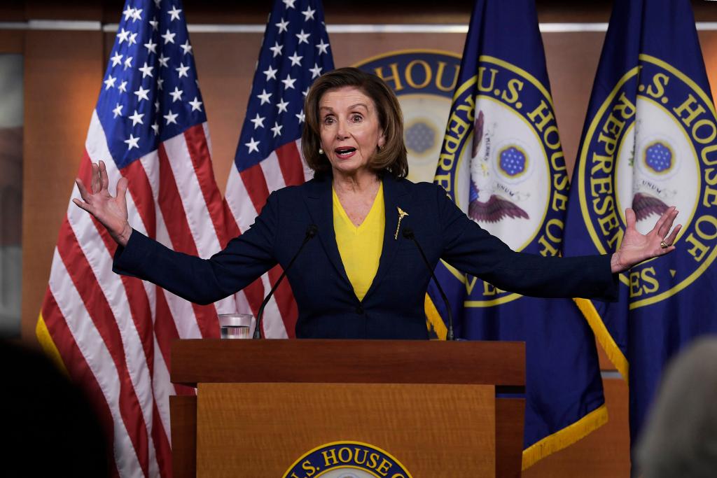 Speaker Nancy Pelosi said that lawmakers should be allowed to take part in stock dealings as long as they follow the federal rules.