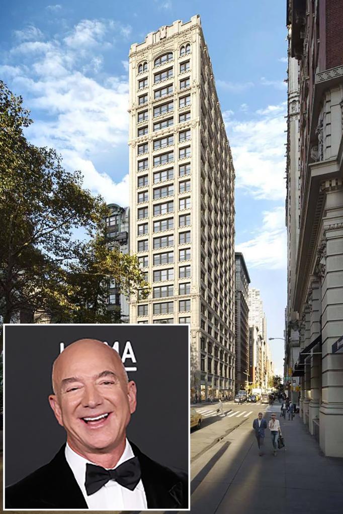 Inset of Jeff Bezos over 212 Fifth Ave.