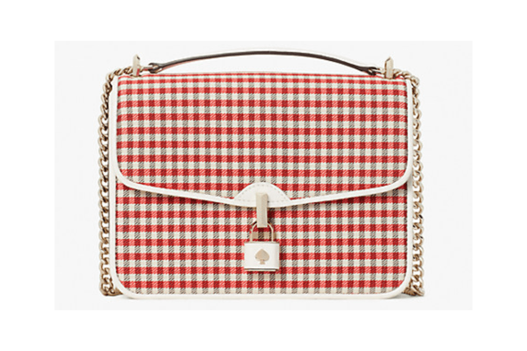 locket plaid large flap shoulder bag,