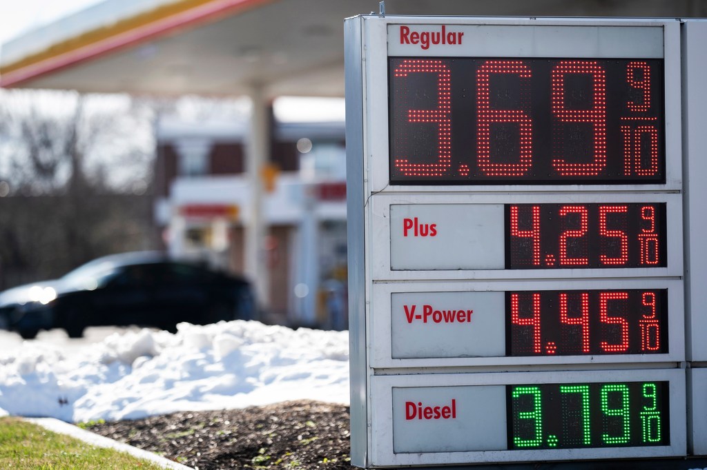 Gas prices in Washington, D.C. reflect growing inflation worries.