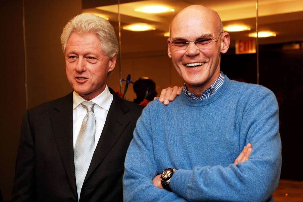 Democratic Strategist James Carville and former President Bill Clinton.