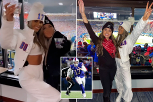 Bills WAGs celebrate Buffalo's rout over New England in the playoffs