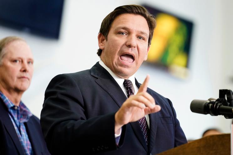 Florida governor Ron DeSantis, above, has been cagey about his own vaccination status.