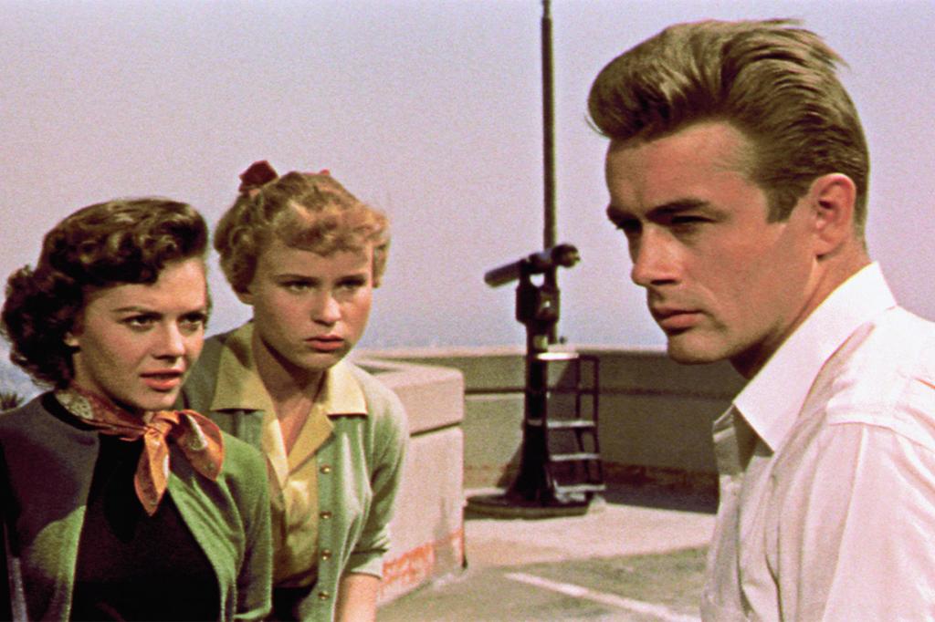 Natalie Wood (third from left, neckerchief), James Dean (right), 1955's "Rebel Without a Cause."