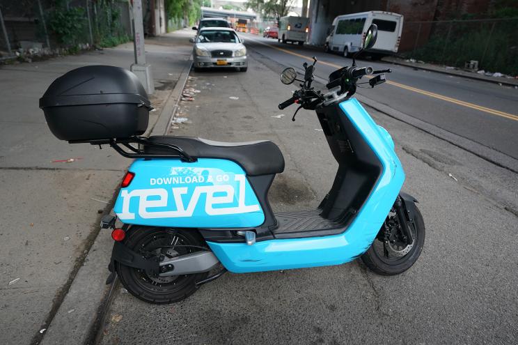 A general view of a Revel scooter in the Bronx.