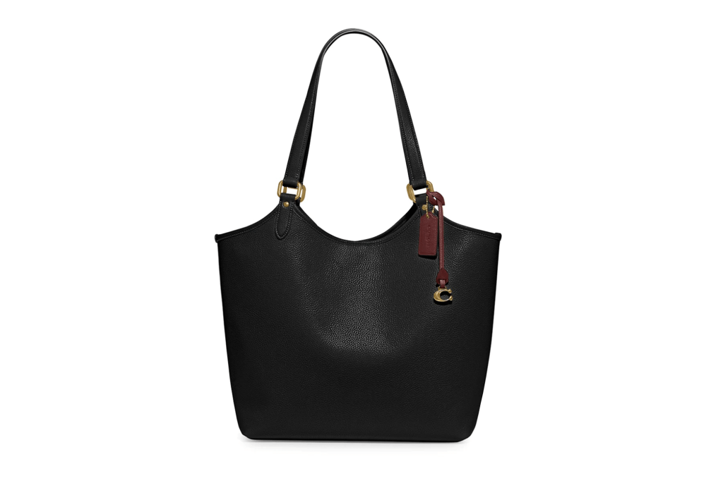 Black scoop bag with two handles