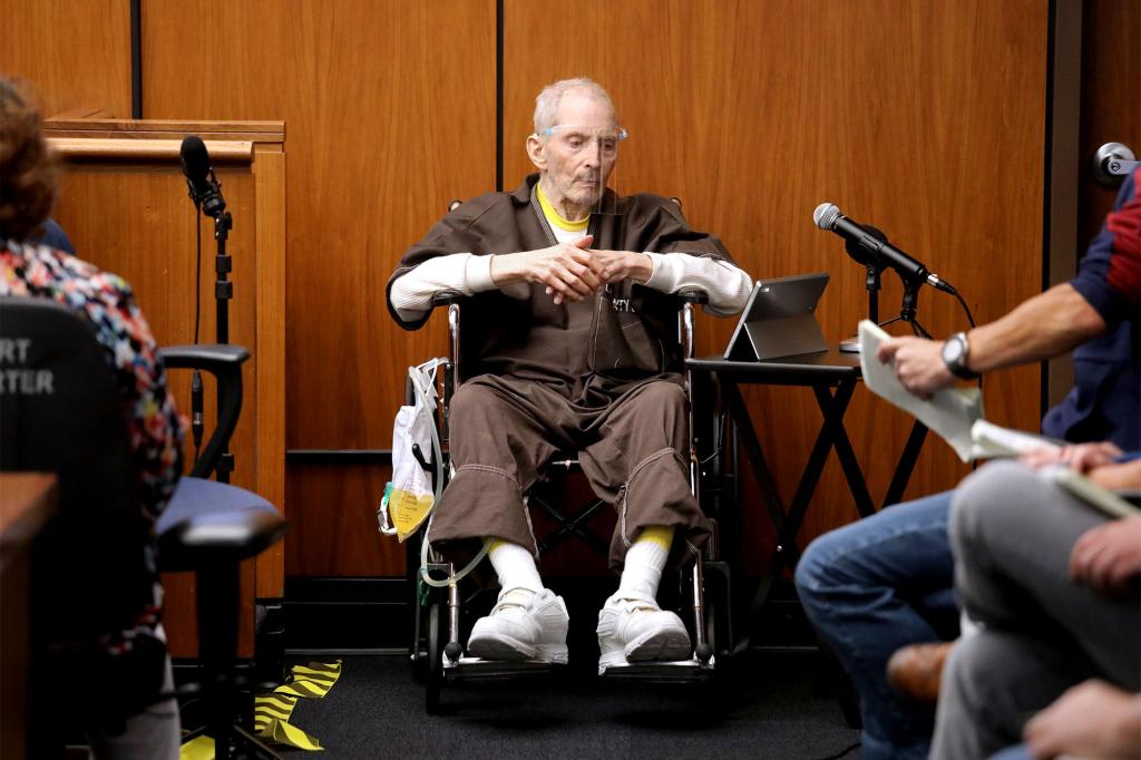 New York real estate scion Robert Durst takes the stand and testifies in his murder trial at the Inglewood Courthouse on Aug. 9, 2021, in Inglewood, Calif.