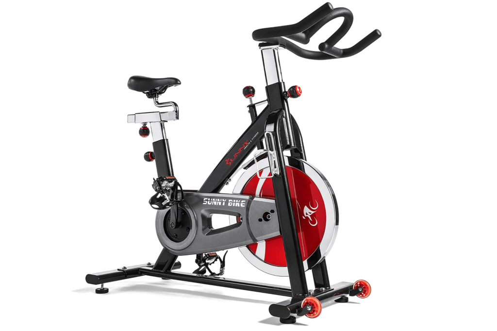 Image of black and red indoor cycling bike