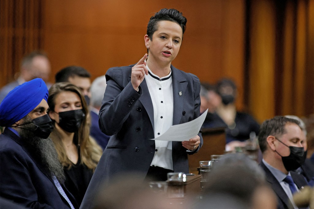 Conservative Member of Parliament Melissa Lantsman speaks during Question Period in the House of Commons on Parliament Hill.