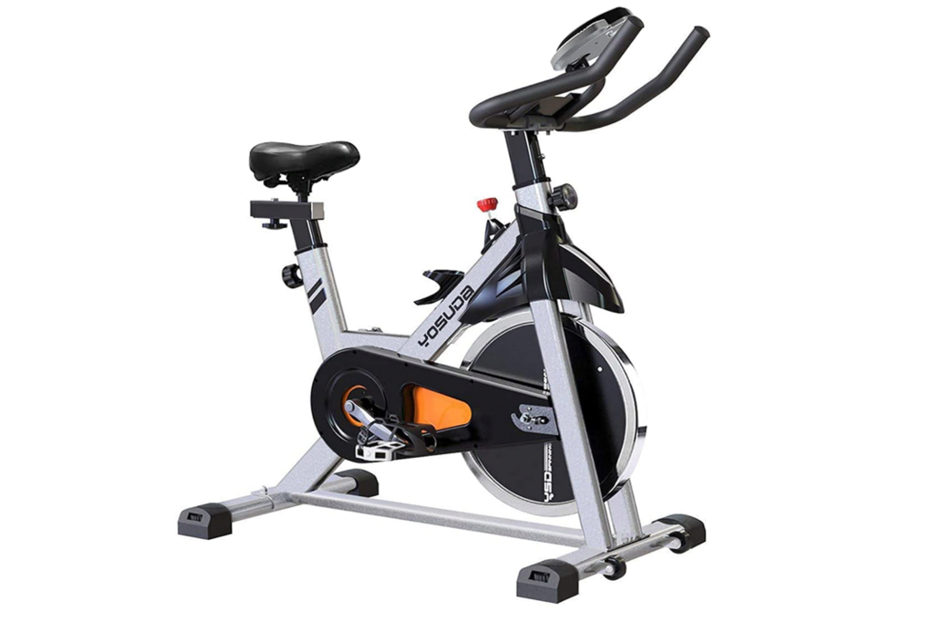 Silver exercise bike