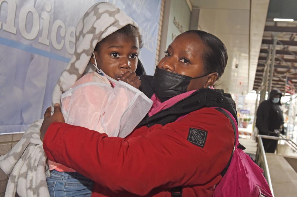 Teira Aiken pictured leaving Maimonides hospital with her aunt.