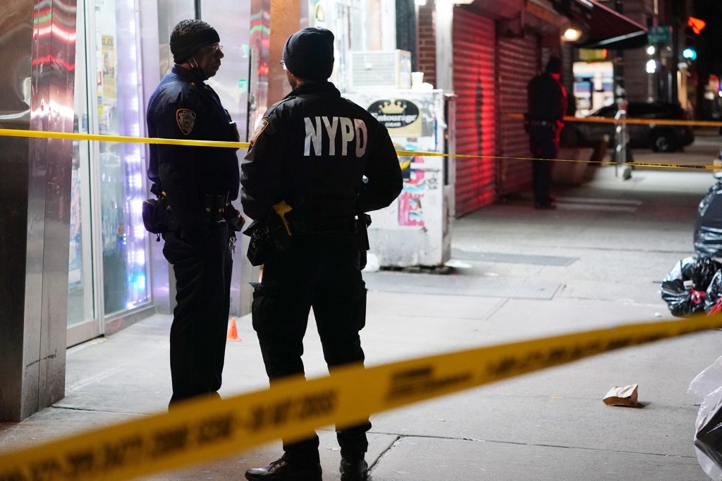 Police at a crime scene in NYC