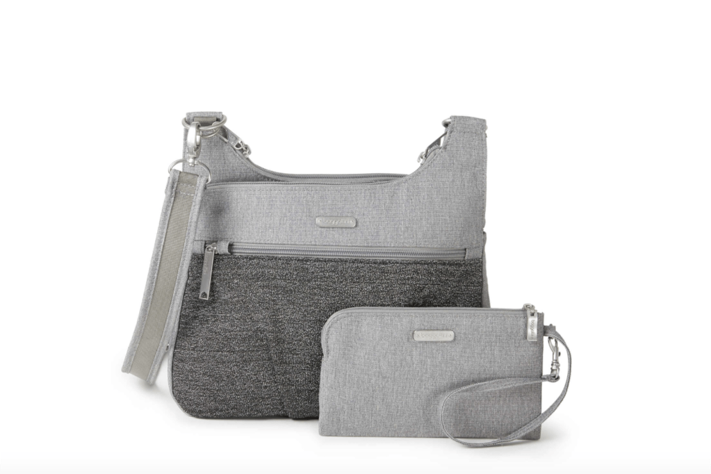 Two purses in gray and dark gray 