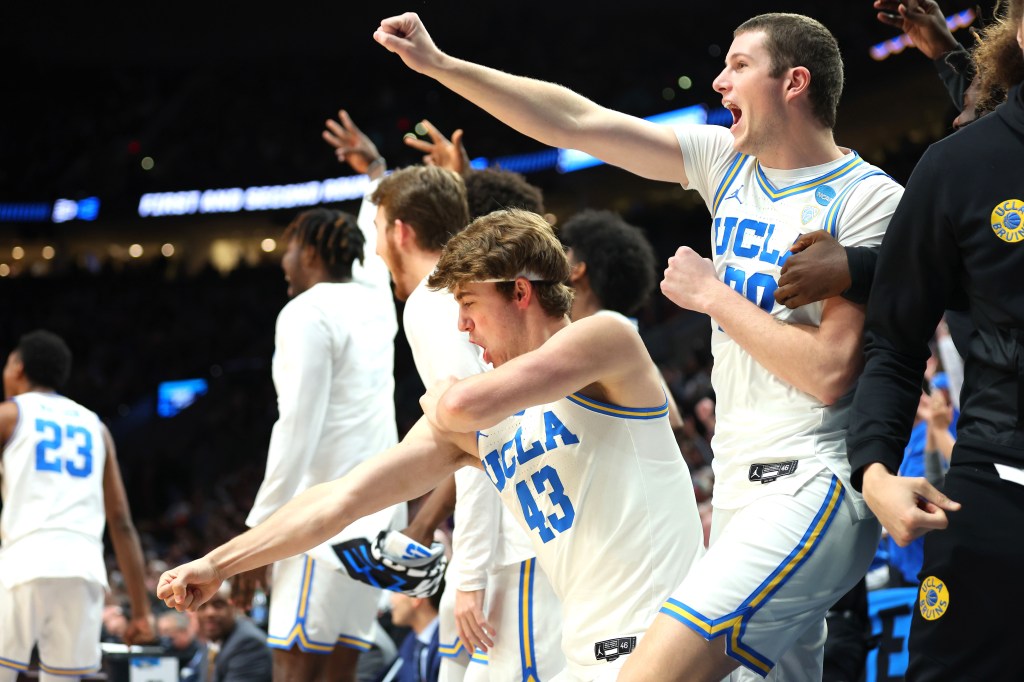 UCLA players celebrate during their victory over Saint Mary's. 