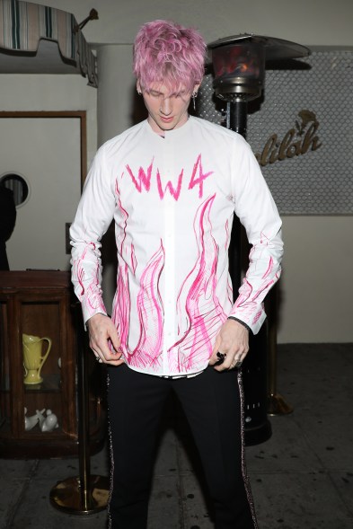 Machine Gun Kelly wears "ww4" shirt