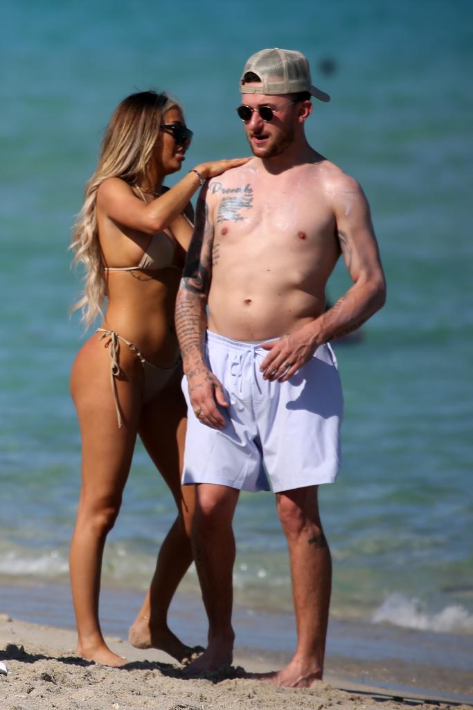 Johnny Manziel on the Miami beach with rumored new girlfriend Kenzie Werner