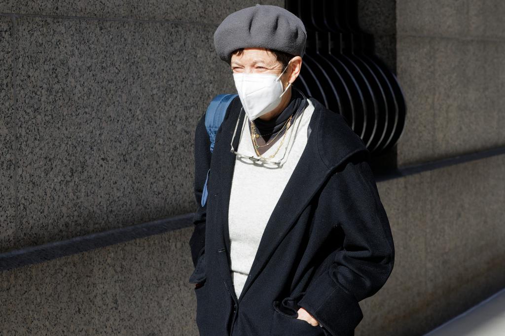 Ghislaine Maxwell’s sister Isabel arrives at the Thurgood Marshall Courthouse on March 8, 2022.