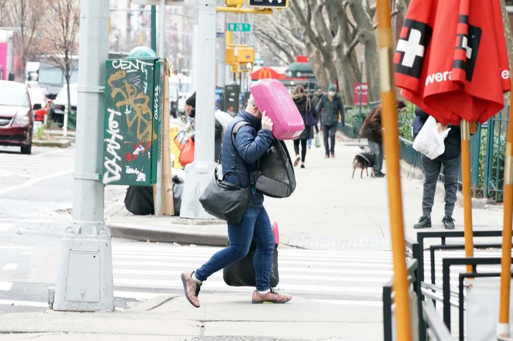 Scotty David a juror in the Ghislaine Maxwell federal trial, leaving his 402 8th. Ave. Apt.