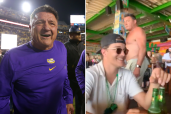 Ed Orgeron shot a death glare at a Spring Breaker in Mexico.